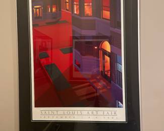 $125.00 -Kathleen Eaton  St. Louis Clayton Art Fair Signed Framed Artwork - 455/600 - 24” x 22”