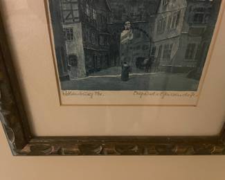 $49.00 - Signed and Titled by Ernst Geissendorfer, Rothenburg Germany - 11.5" x 14.5"