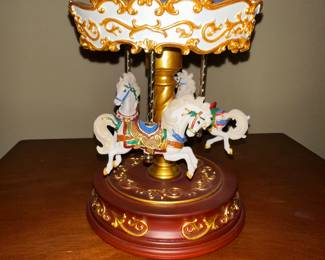 $82.00 - The San Francisco Music Box Company 3-Horse Rotating Carousel Music Box 