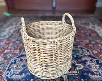$35.00 - Plant Basket with Handles in Natural Rattan Wicker - 10"H x 14"W