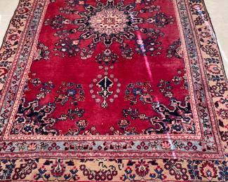 $895.00 Signed Mashhad Hand-Woven Persian carpet from Iran 
8’6”&5’5