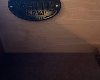 $1475.00 Dining Set - White Furniture Company of North Carolina Cherry 2 Pedestal Dining Table, Brass Claw Feet with 2 Leaves Seats 8, Includes 4 Chairs & 2 Captain Chairs, Buffet China Cabinet Table Dimensions: 6’ x 46” w/ leaves 8’ 4” Cabinet Dimensions:  80” x 26”d x 88”h