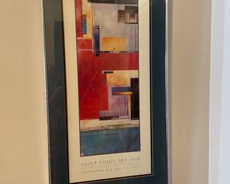 $125.00 Ginny Herzog- St. Louis Clayton Art Fair Signed Framed Artwork - 32.5” x  17”