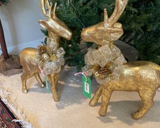 $18.00/each - Decorative Gold Reindeer - Antlers have been glued back on  