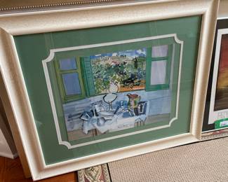 $140.00 - Still Life Window Artist Signed - 37" x 31" - 