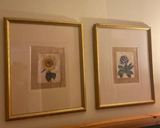 $39.00 - Set of 3 Floral Wall Art with Gold Frames 