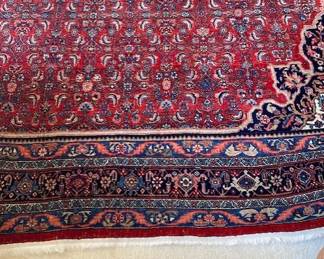 $12,000.00 Hand knotted Bijar Persian (Iran) oriental rug-"The Iron Rug". Herrati motif, medallion center, condition excellent weaving area Persia-Kurdistan over 130 years old 8'9 1/2"&12'1 1/2"