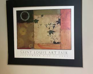 $125.00 - St. Louis Clayton Art Fair Signed Framed Artwork - 448/500 - 35” x 31” ** missing glass **