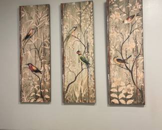 $125.00 - 3 Panel Bird Wall Art - 42” x 14” / panel 