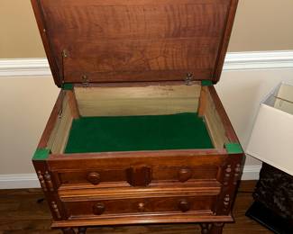 $575.00 - Antique English Oak Jacobean-style Sofa Table With Hidden Drawer