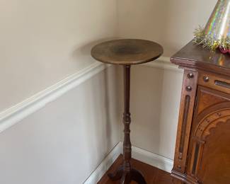 $35.00 - Wooden Pedestal Table/Plant Stand -36” h x 12 “D