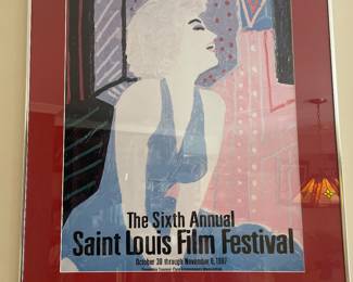 $79.00 - The Sixth Annual Saint Louis Film Festival Marilyn Monroe Framed Poster - 27” x 22”