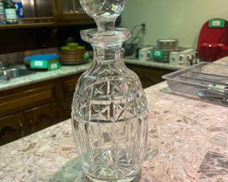 $28.00 - Vintage Cut Glass Crystal Decanter with Stopper