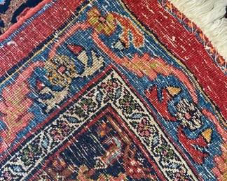 $12,000.00 Hand knotted Bijar Persian (Iran) oriental rug-"The Iron Rug". Herrati motif, medallion center, condition excellent weaving area Persia-Kurdistan over 130 years old 8'9 1/2"&12'1 1/2"