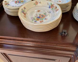 $225.00 Rare Theodore Haviland 91 piece Limoges peonies pattern  china set