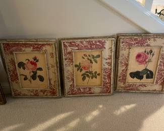 $125.00 - Botanical Rose Prints by Pierre-Joseph Redoute 16.5" x 14" - Set of 3 -