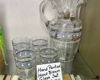 Hand Painted and Hand Blown Glass Set