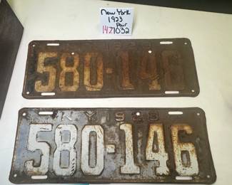 New York 1923 Plates