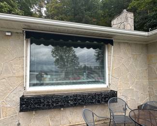 Iron Flower Box and Automatic Window Awning