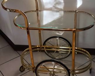 Mid Century Collector Piece Brass Cart