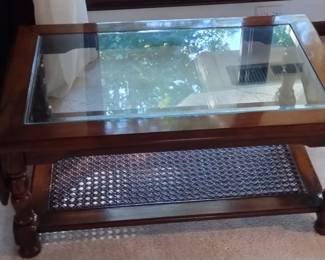 Cane Bottom Shelf Coffee Table