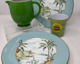 100 VintageLenoxColonialTradewindPlateHallPitcher1970sHappyCup
