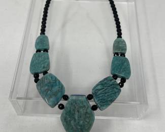 95 JayKingReversibleNecklaceBlackChalcedonyAmazoniteLapis