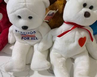 Heart Bear and Freedom Bear - Beanie Babies