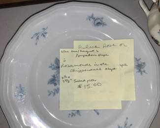 Blue Rose China Plate