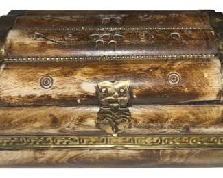AntiqueStyle Carved Bone Treasure Chest 