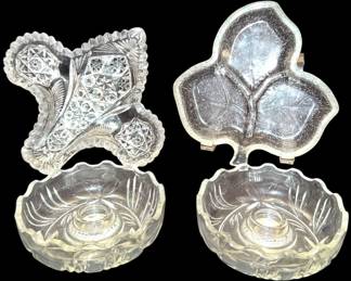 Assorted Clear Glass Decor Items 