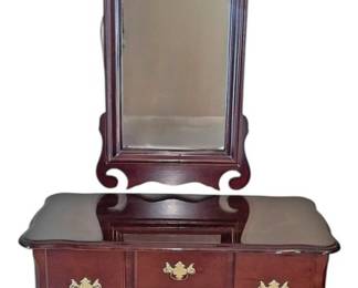 Cherrywood Console Table and Mirror 