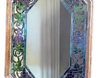 Faux Stained Glass Octagon Mirror 