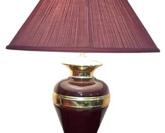 Burgundy and Brass Table Lamp I 