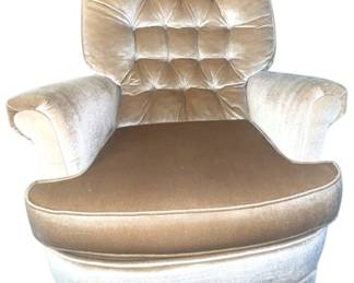Vintage Tufted Velvet Swivel Armchair 
