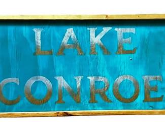 Lake Conroe Nautical Wood Sign 