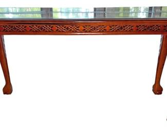 Inlaid and Carved Console Table 