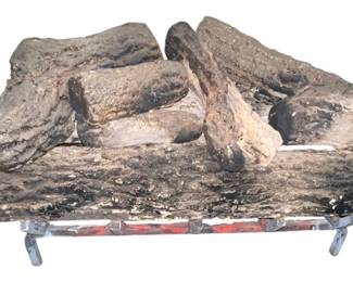 Realistic Ceramic Fireplace Log Set 