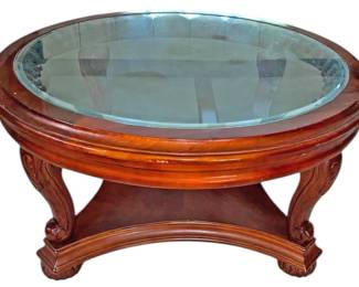 Round GlassTop Coffee Table 