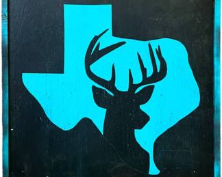 Texas Deer Silhouette Wood Sign 