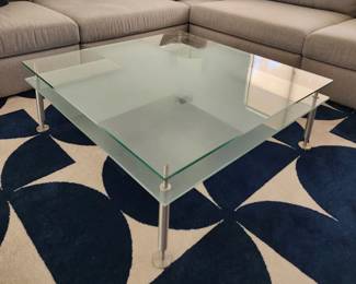 Tempered glass square coffee table - 42 x 42 x 15(adjustable +/- 5”)