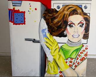 Jackie Beat Themed Acrylic Painting - 48" x 48"