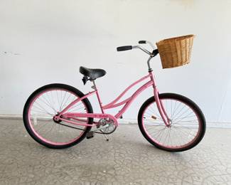 Pink Raleigh Bicycle w/Basket