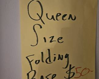 This is located in the garage, totally folds up when that in use also can be used for an air mattress