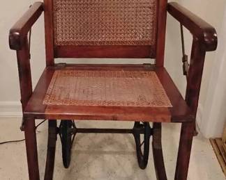 PO145Foots Made In London Vintage Wicker Wheelchair