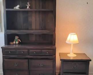 PO142Vintage Dark Wooden Cabinets Storage