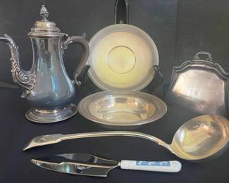 PO190VEnglish Brass Coffee Pot And Serving Pieces