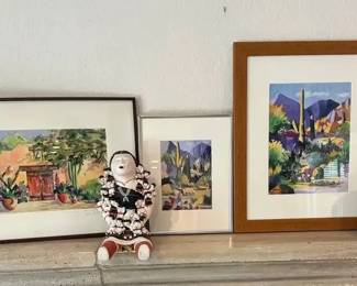 PO141Diana Madaras ThreePiece Artwork And Two Statues