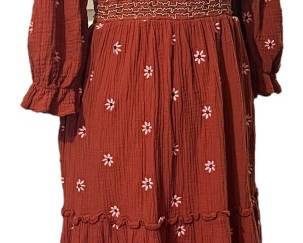 New Bohemian Embroidered Maxi Dress M 