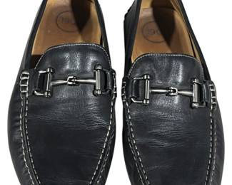 1901 Black Leather Bit Loafers 